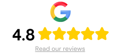 Google Reviews badge showing 4.8 score out of 5